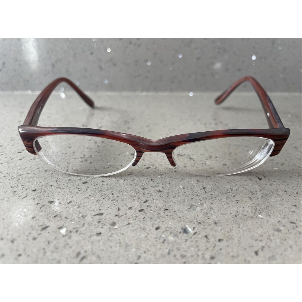 OGI EYEWEAR MOD A7087 CO BROWN EYEGLASSES FRAMES ONLY Half Rim Cateye